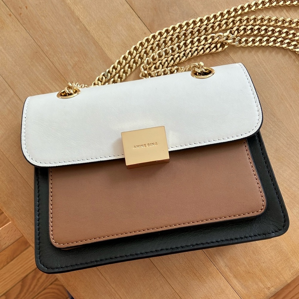 Anine Bing Mini Felix Bag Camel Colorblock - image 8